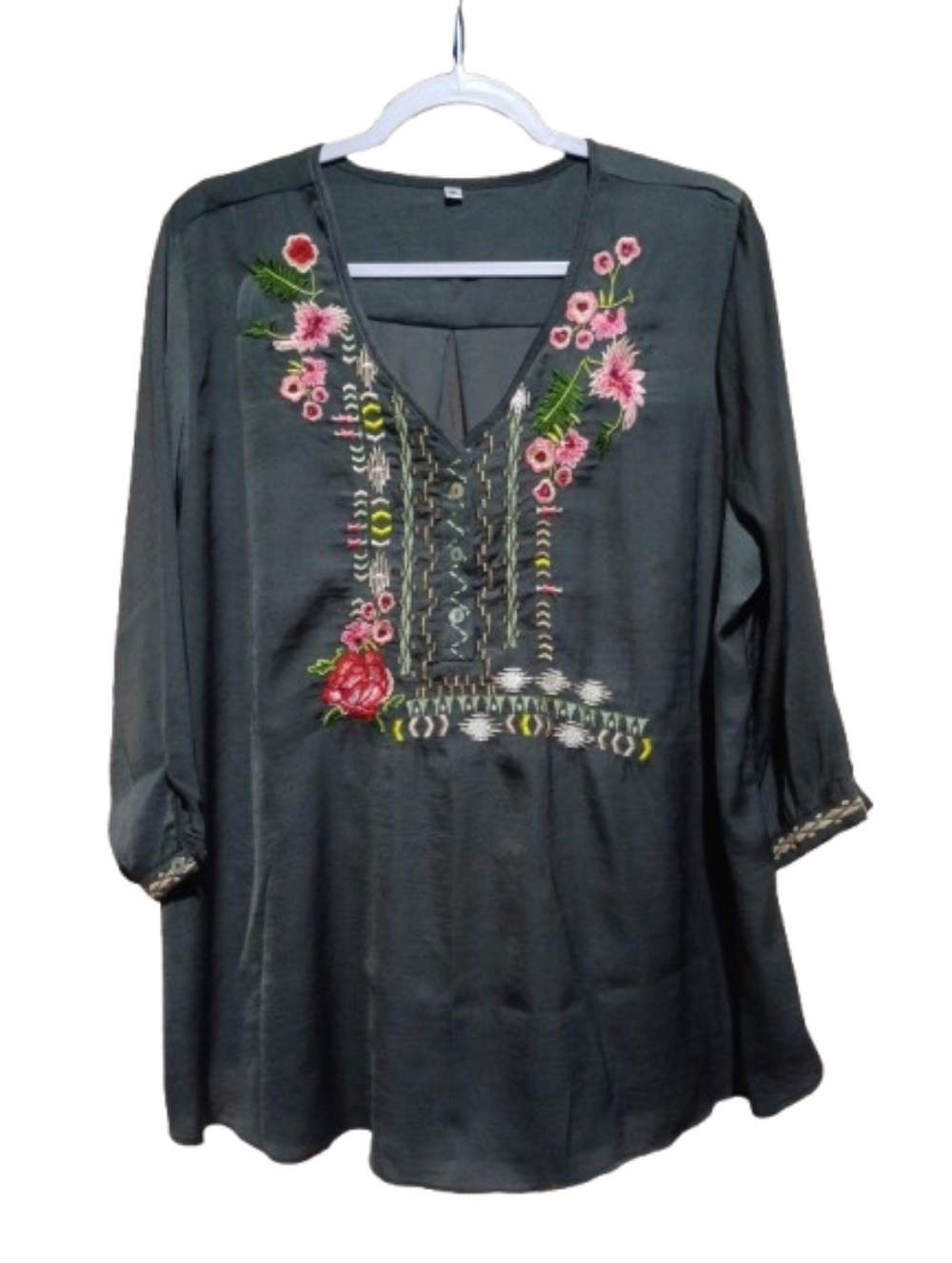 Grey Embroided Shirt